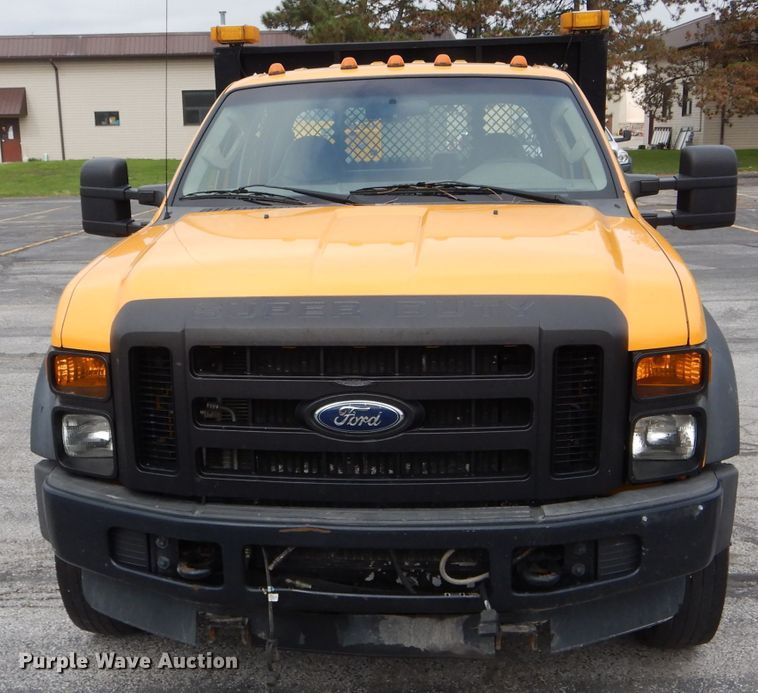 image for item DF3040 2008 Ford F550 Super Duty XL Crew Cab dump flatbed truck
