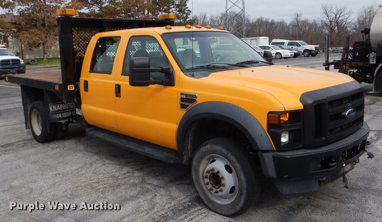 image for item DF3040 2008 Ford F550 Super Duty XL Crew Cab dump flatbed truck