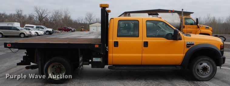 image for item DF3040 2008 Ford F550 Super Duty XL Crew Cab dump flatbed truck