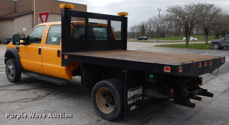 image for item DF3040 2008 Ford F550 Super Duty XL Crew Cab dump flatbed truck