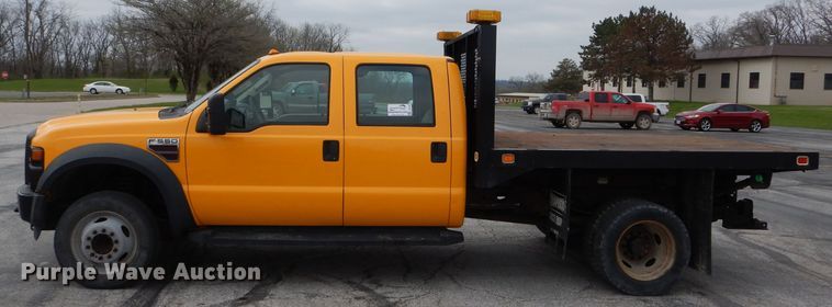 image for item DF3040 2008 Ford F550 Super Duty XL Crew Cab dump flatbed truck