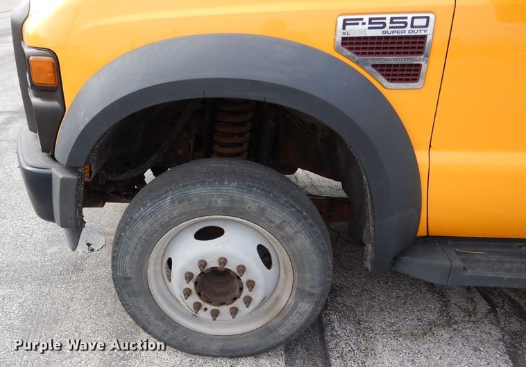 image for item DF3040 2008 Ford F550 Super Duty XL Crew Cab dump flatbed truck