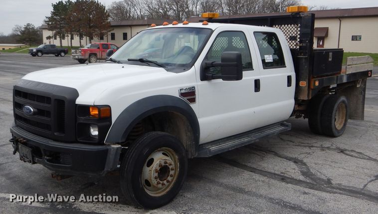 image for item DF3041 2008 Ford F450 Super Duty XL Crew Cab dump flatbed truck