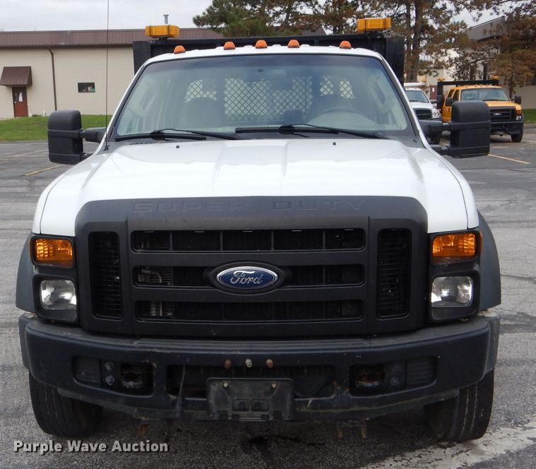 image for item DF3041 2008 Ford F450 Super Duty XL Crew Cab dump flatbed truck