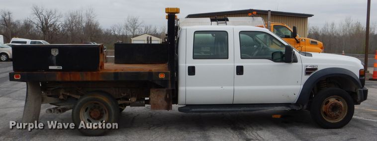 image for item DF3041 2008 Ford F450 Super Duty XL Crew Cab dump flatbed truck