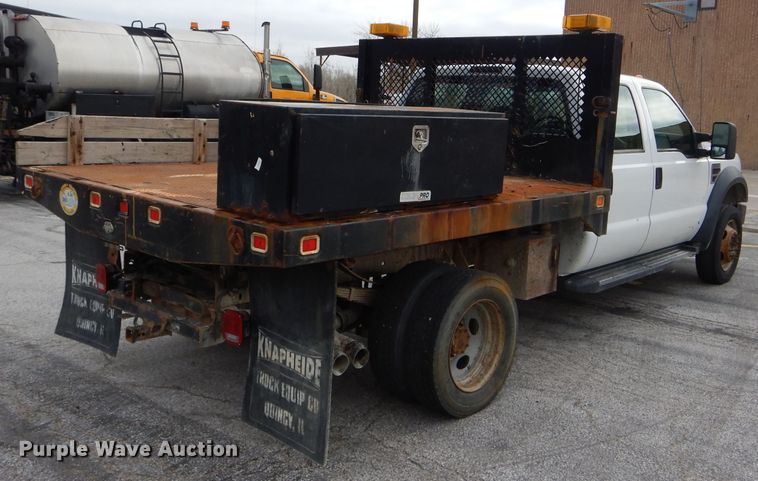 image for item DF3041 2008 Ford F450 Super Duty XL Crew Cab dump flatbed truck