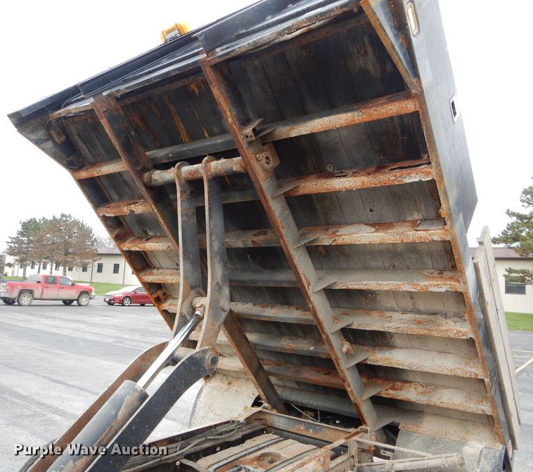 image for item DF3041 2008 Ford F450 Super Duty XL Crew Cab dump flatbed truck