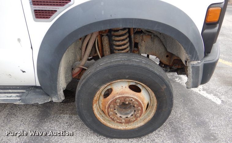 image for item DF3041 2008 Ford F450 Super Duty XL Crew Cab dump flatbed truck