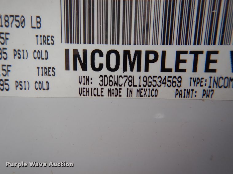 image for item DF3042 2009 Dodge Ram 5500HD Quad Cab dump truck