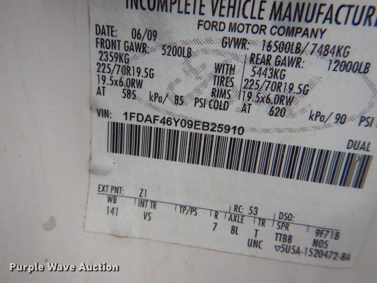 image for item DF3043 2009 Ford F450 Super Duty XL utility truck