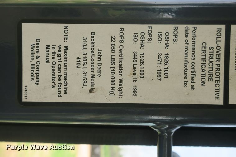 image for item DF5112 2007 John Deere 410J  backhoe