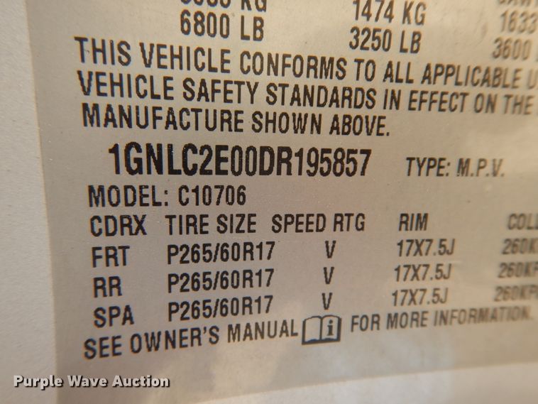 image for item DH2446 2013 Chevrolet Tahoe Police  SUV