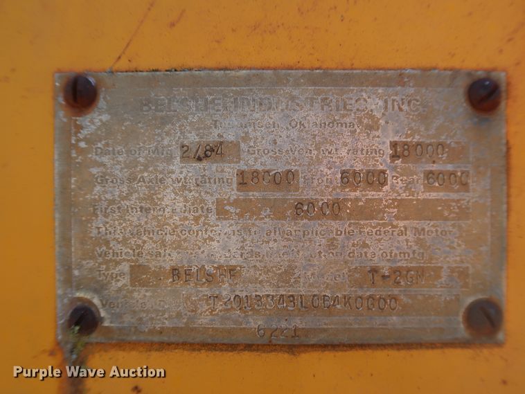 image for item GS9806 1984 Belshe T-2GN equipment trailer