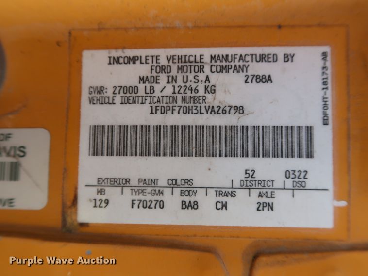 image for item GS9823 1990 Ford F700 dump truck