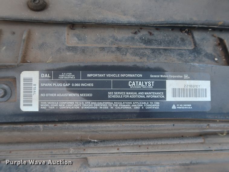 image for item GS9830 1996 Chevrolet S10  pickup truck