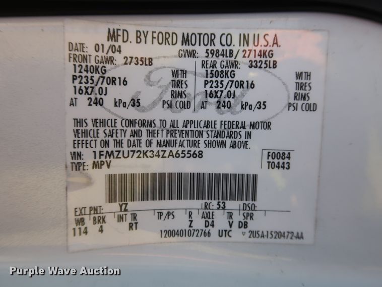 image for item GS9833 2004 Ford Explorer  SUV