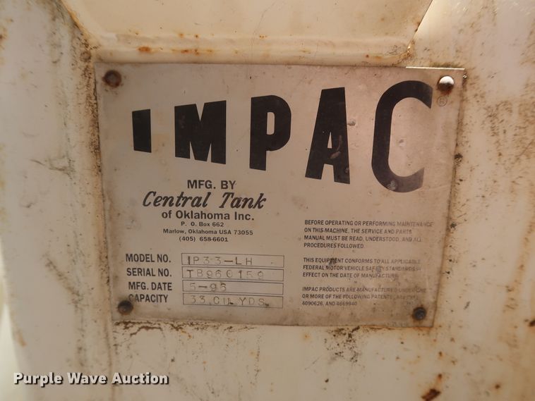 image for item GS9836 1996 Ford L8000 Impac refuse truck