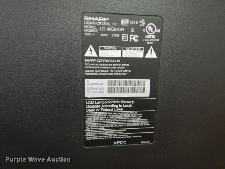 image for item GX9886 Sharp LC-40E67UN television