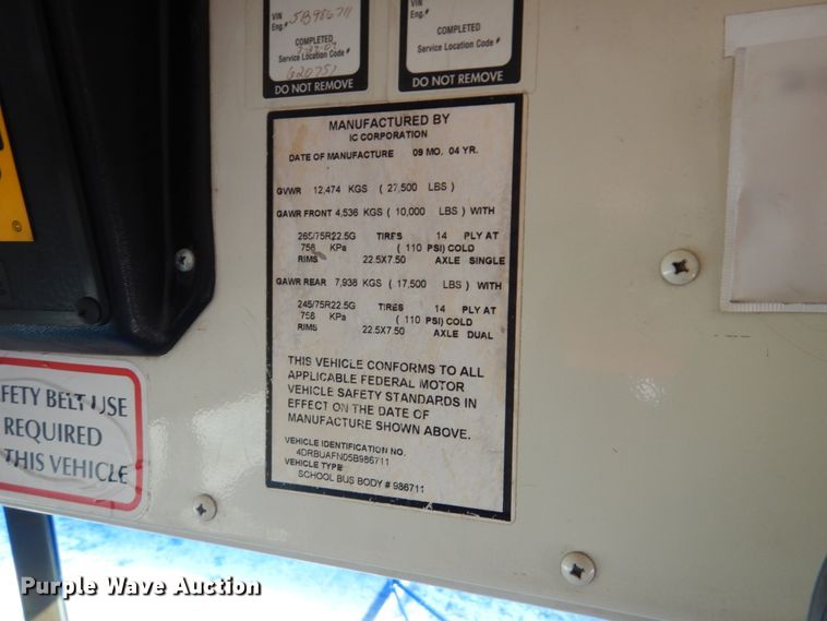 image for item GX9896 2005 International CE200 school bus