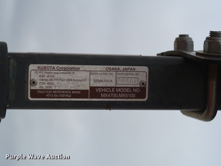 image for item DG7148 2010 Kubota MX5100D MFWD tractor