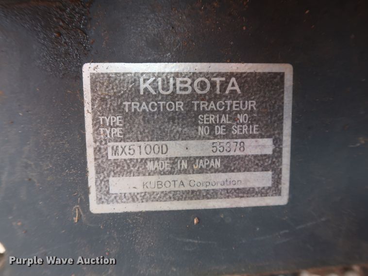 image for item DG7148 2010 Kubota MX5100D MFWD tractor