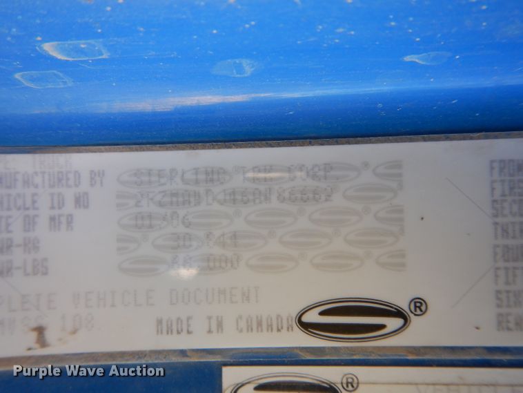 image for item DG6351 2006 Sterling LT8500 truck cab and chassis