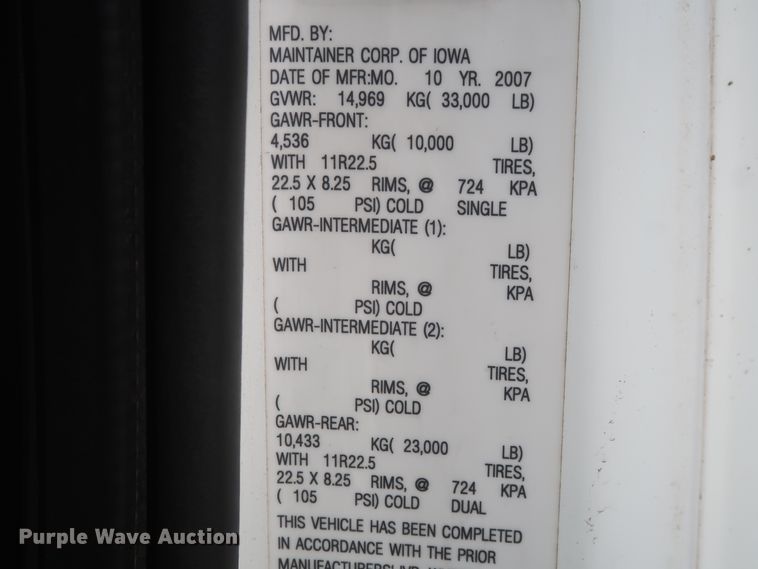 image for item DG7135 2007 Freightliner Business Class M2 service truck with crane