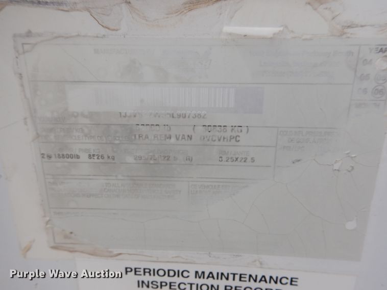 image for item GO9089 2004 Wabash Duraplate dry van trailer