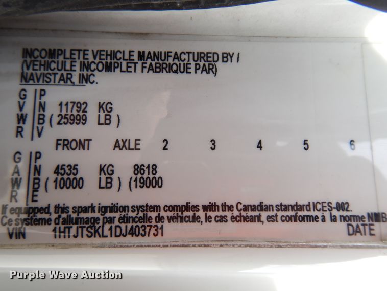 image for item GY9022 2013 International 4300 box truck