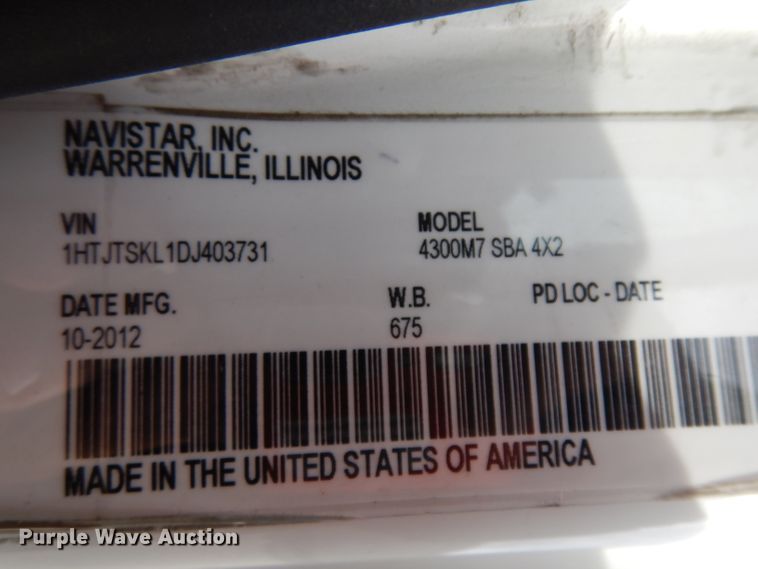 image for item GY9022 2013 International 4300 box truck