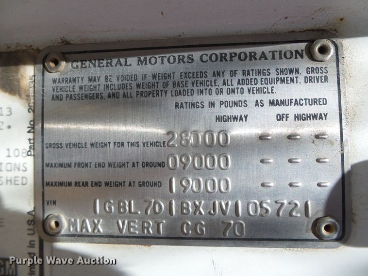 image for item DH4879 1988 Chevrolet C60 bucket truck