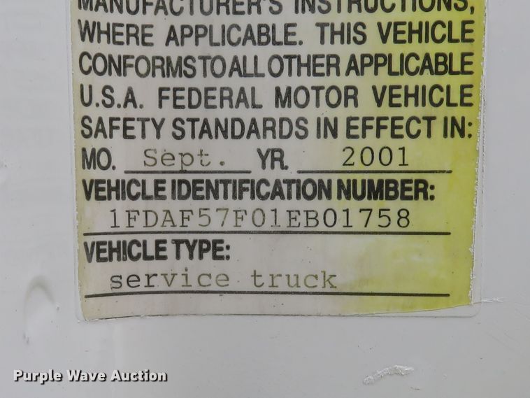 image for item DI2145 2001 Ford F550 Super Duty XL service truck