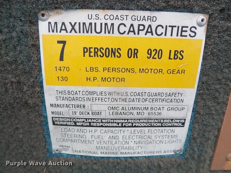 image for item EL9117 1996 Lowe Outlaw 1900 boat