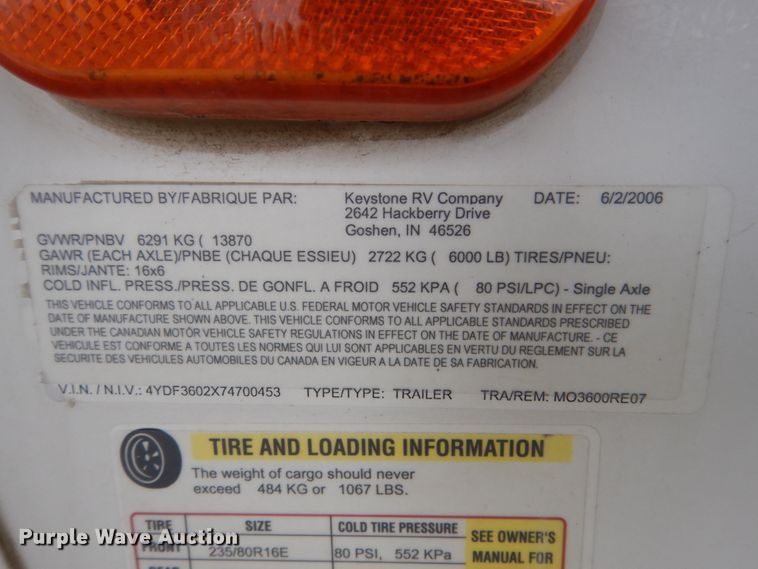 image for item FX9088 2007 Keystone Montana  camper