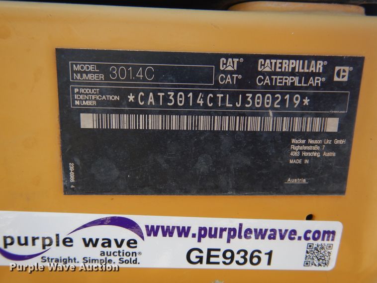 image for item GE9361 2015 Caterpillar 301.4C  mini excavator