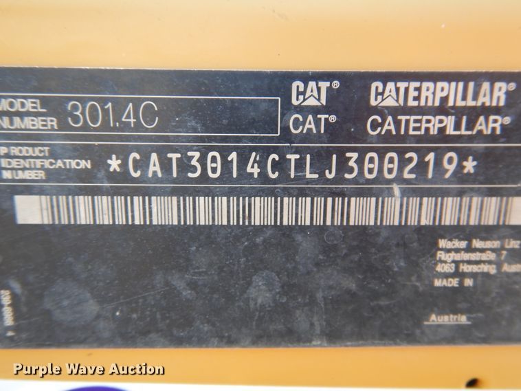 image for item GE9361 2015 Caterpillar 301.4C  mini excavator