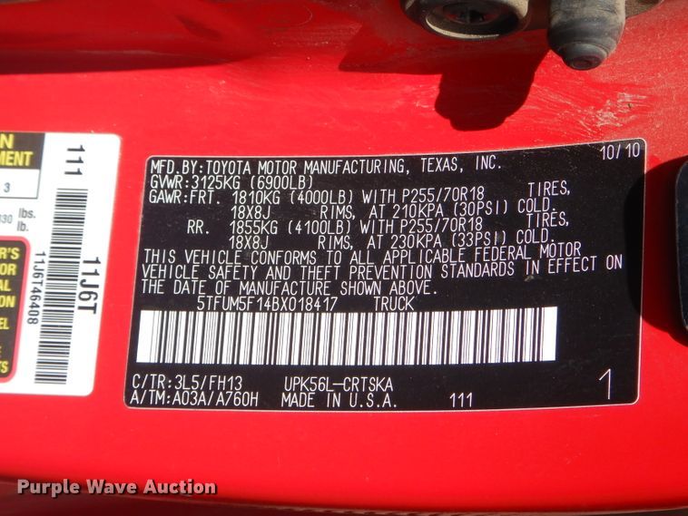 image for item GP9036 2011 Toyota Tundra  Double Cab pickup truck