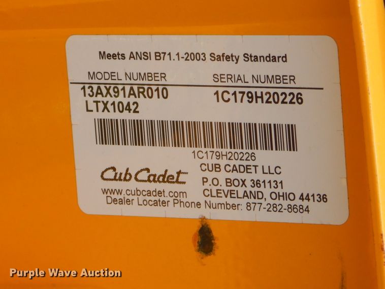 image for item GP9046 2009 Cub Cadet LTX1042 lawn mower