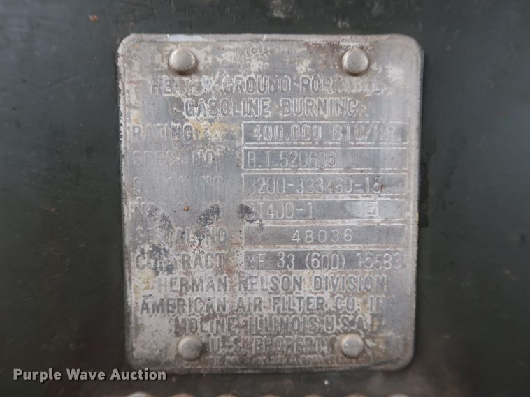 image for item GS9867 Herman Nelson BT400-1 heater