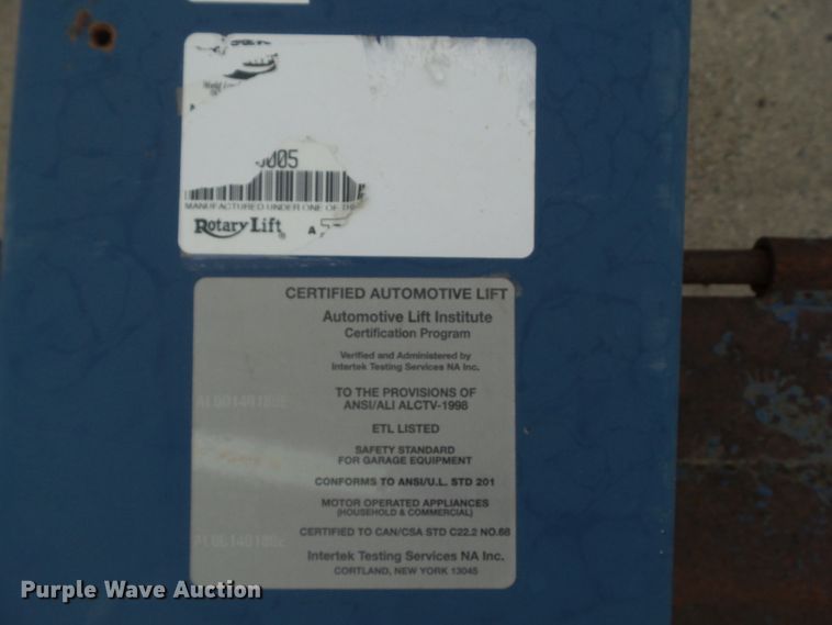 image for item GX9020 Rotary four post lift