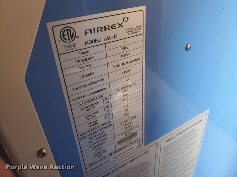 (2) Airrex HSC18 AC units in Belleville, KS Item GX9899 sold
