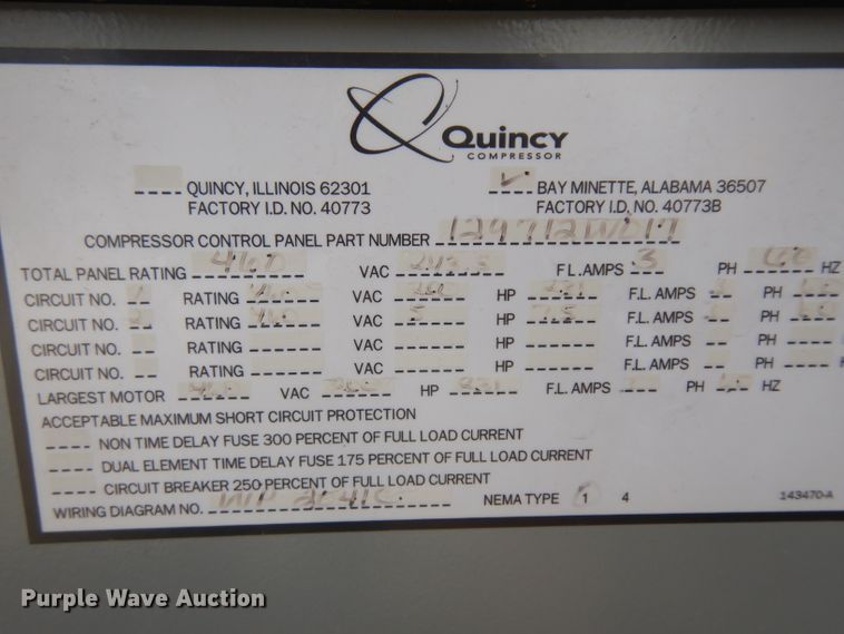 image for item GY9024 2008 Quincy QSI-750 air compressor