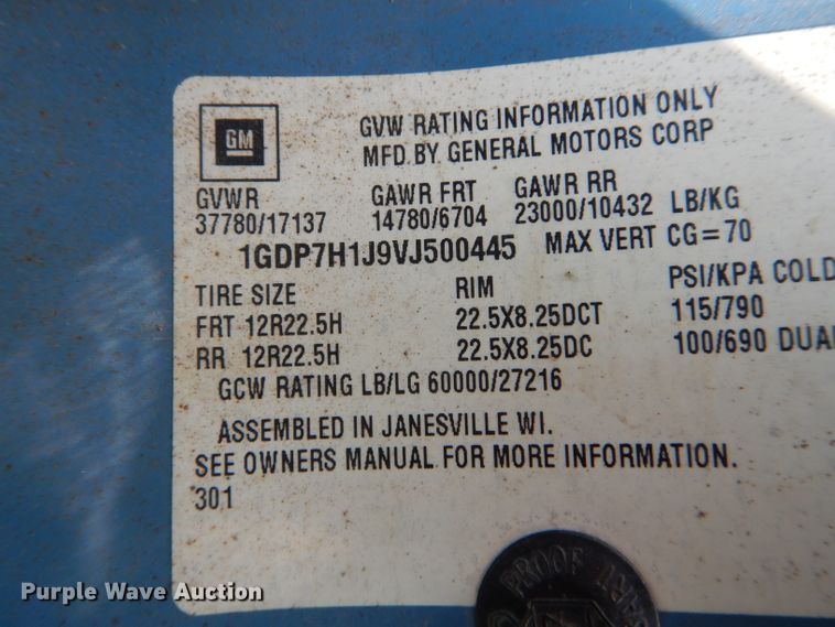 image for item DF3061 1997 GMC C8500 dump truck