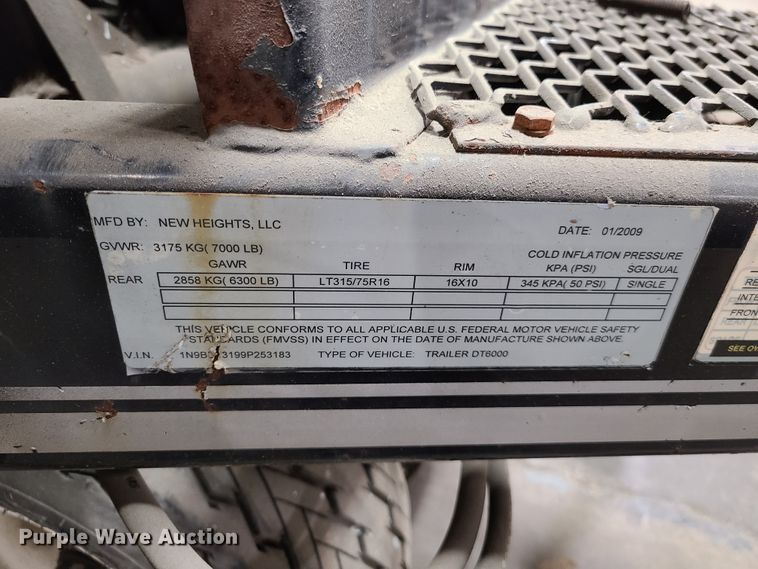 image for item DG7706 2009 New Heights dump buggy trailer