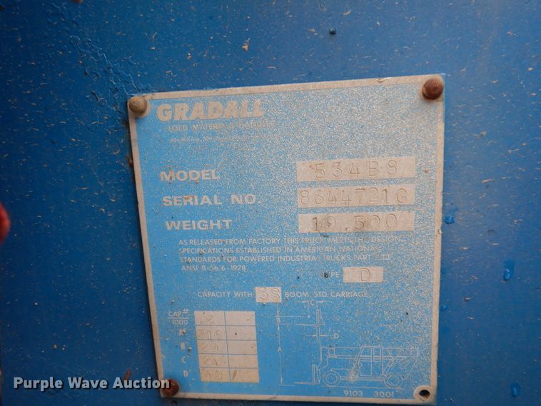 image for item DH2387 Gradall 534B  telehandler