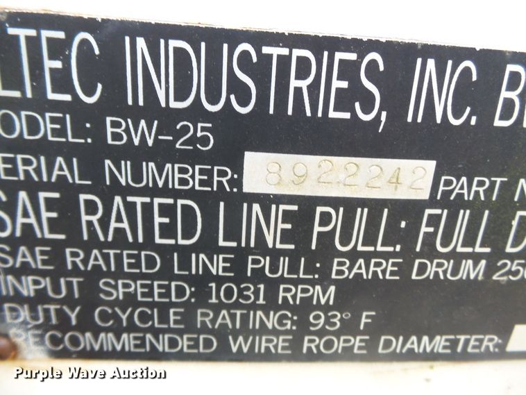 image for item DH7920 Altec BW25 winch