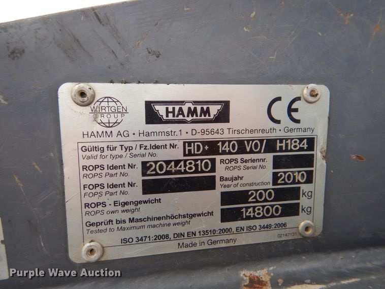 image for item DI2472 2010 Hamm HD140 double drum vibratory roller