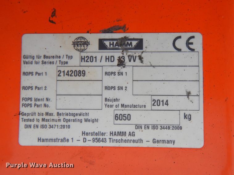 image for item DI2473 2013 Hamm HD13VV double drum vibratory roller