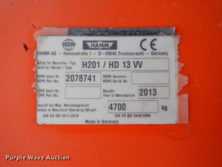 image for item DI2477 2013 Hamm HD13VV double drum vibratory roller