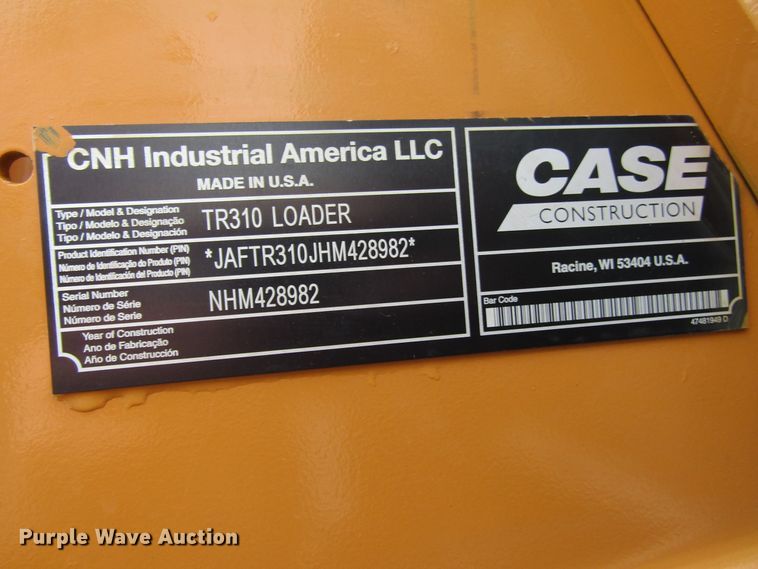 image for item FD9410 2017 Case TR310  tracked skid steer loader